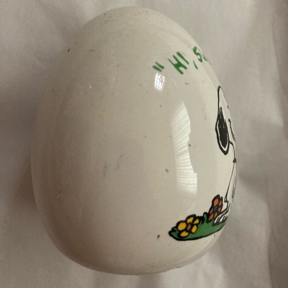 VTG 1958 Snoopy Peanuts “HI, SWEETIE!”ceramic white egg - Picture 3 of 7